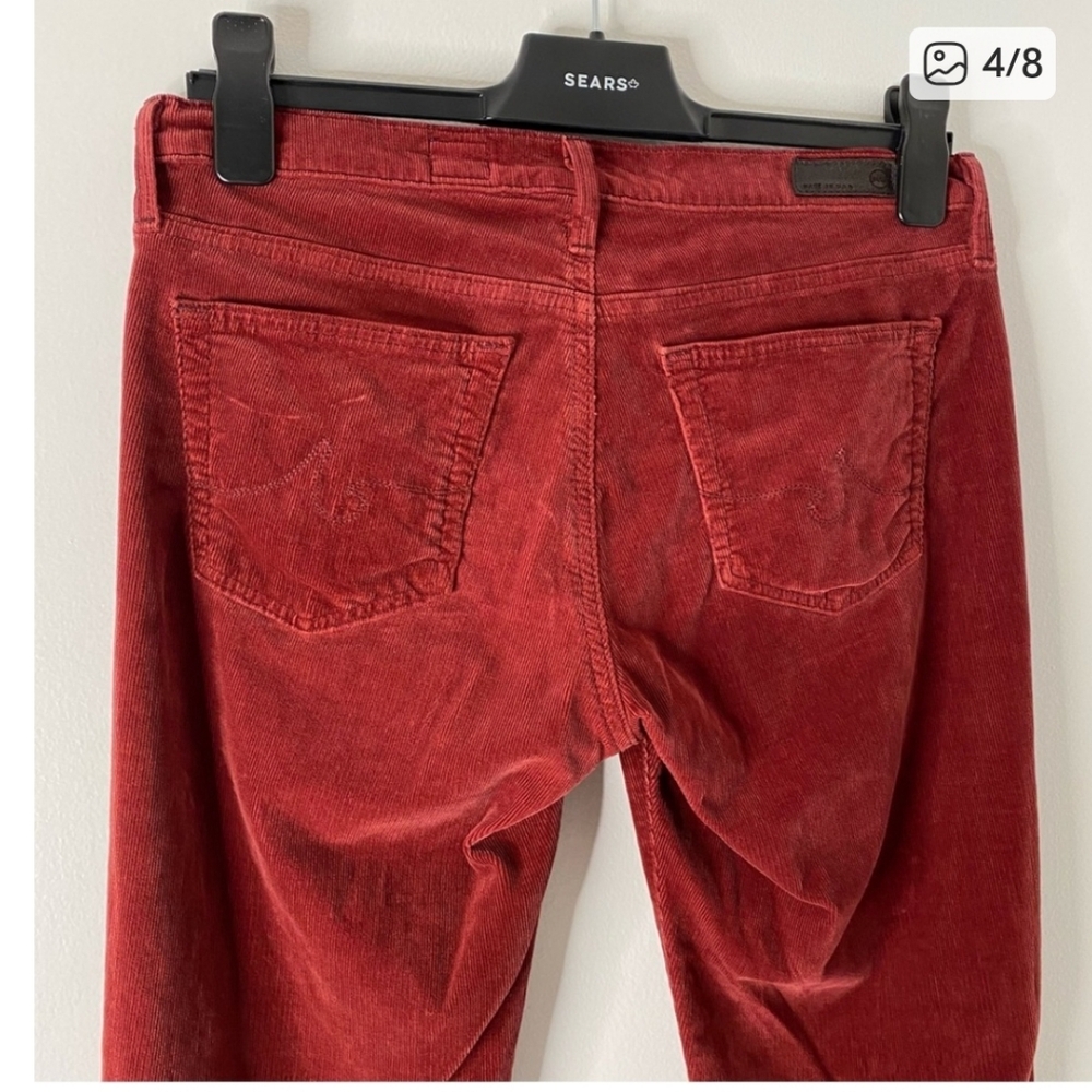 AG Adriano Goldschmied Slim Straight (The Stevie) Cords In Rustic Red. - Picture 6 of 9
